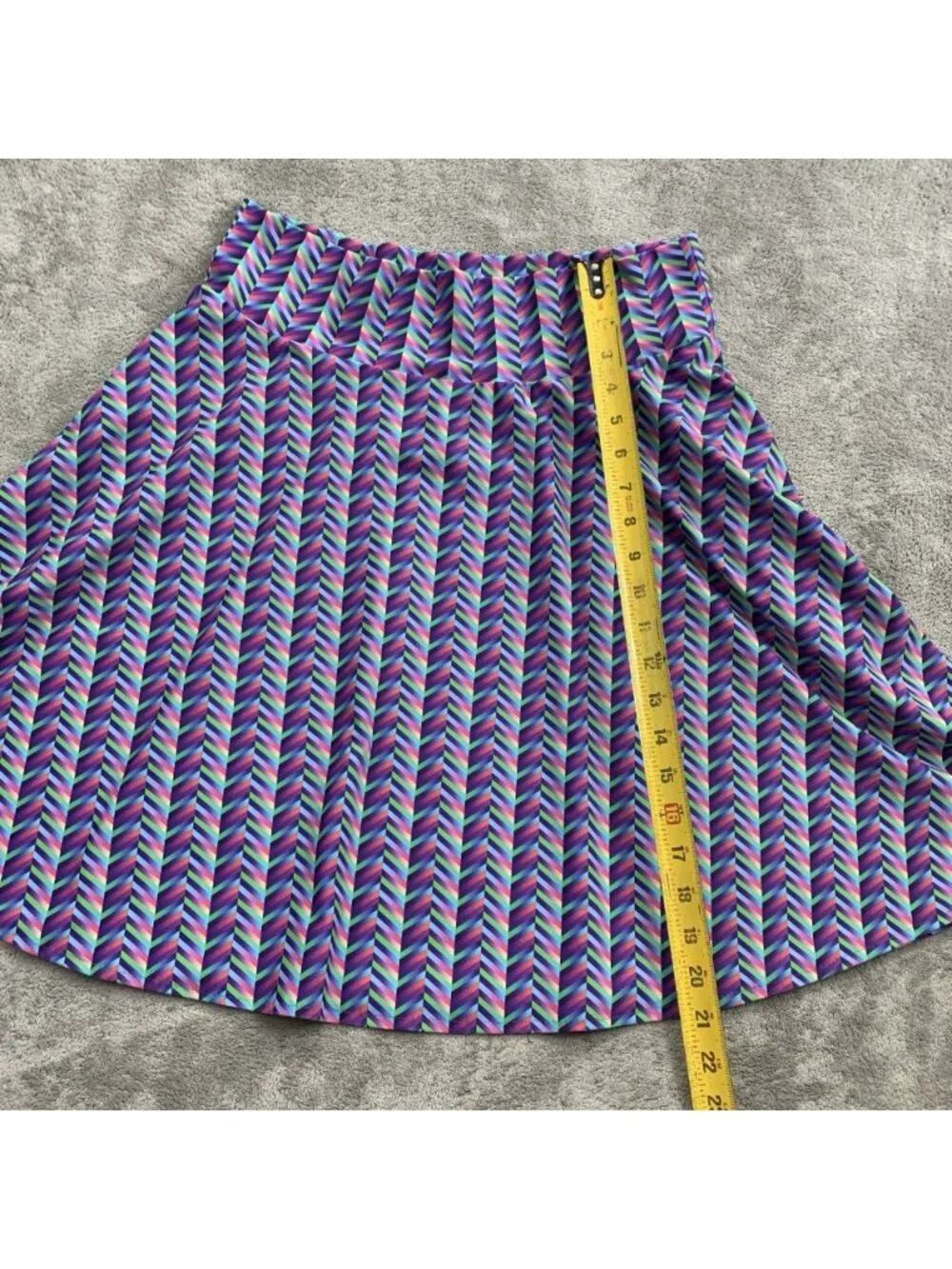 Super Rad Cape Co Twirly Skirt Womens Medium Zig Zag Chevron Pockets Groovy